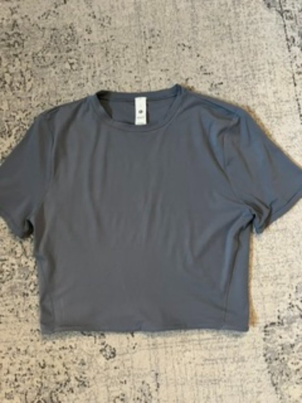 lululemon athletica Short Sleeve Crop Tee in Slate Gray